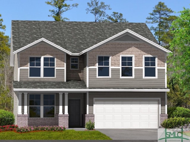 view of front of home with a garage