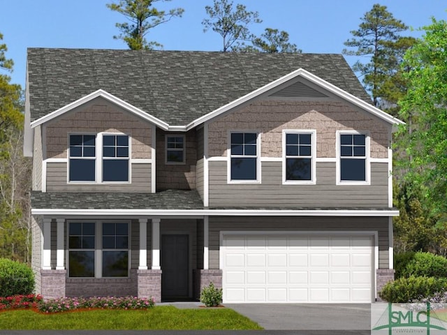 541 Sessile Oak Dr, Savannah, GA 31419 - view of front of house featuring concrete driveway, an attached garage, brick siding, and a porch