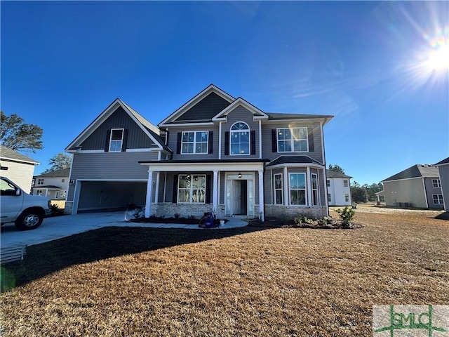 view of front of house with a garage