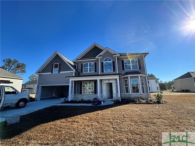 view of front of house with a garage