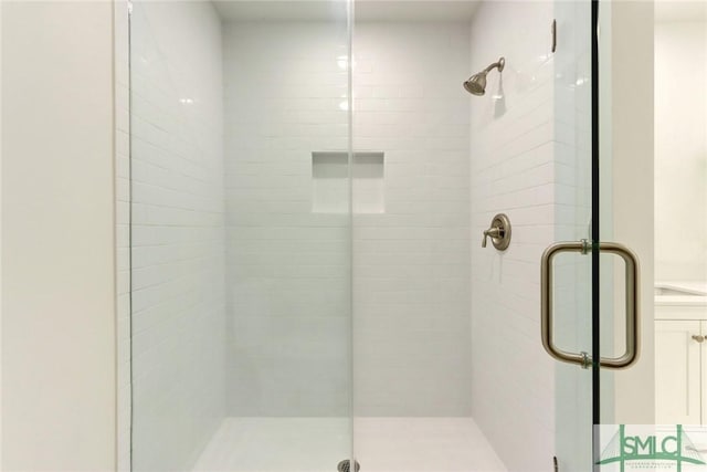 bathroom featuring walk in shower