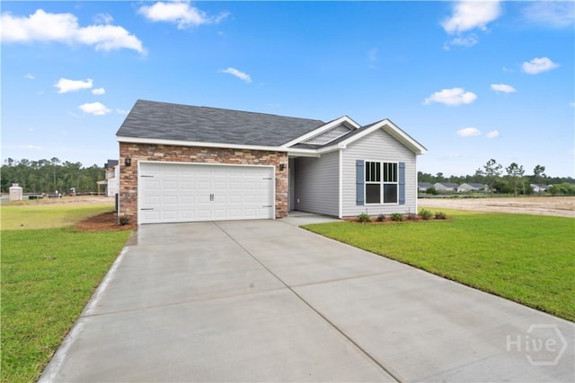 304 Timberlake Dr, Rincon, GA 31312 - view of front facade with driveway, an attached garage, and a front yard