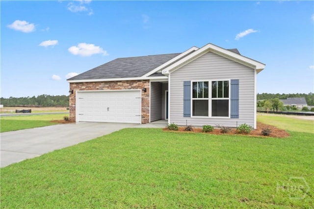 304 Timberlake Dr, Rincon, GA 31312 - single story home with concrete driveway, an attached garage, and a front yard