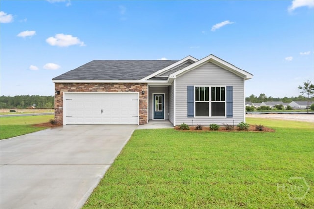 304 Timberlake Dr, Rincon, GA 31312 - ranch-style home featuring a front lawn, concrete driveway, and an attached garage