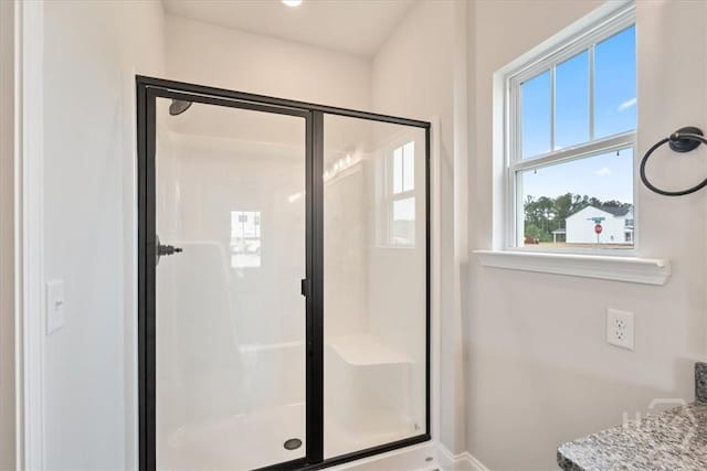 304 Timberlake Dr, Rincon, GA 31312 - full bath featuring a shower stall, baseboards, and vanity