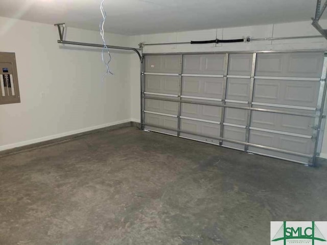 garage with electric panel