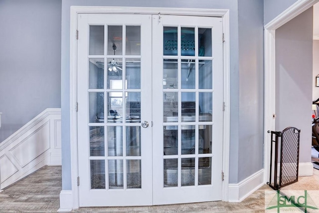 doorway to outside with french doors