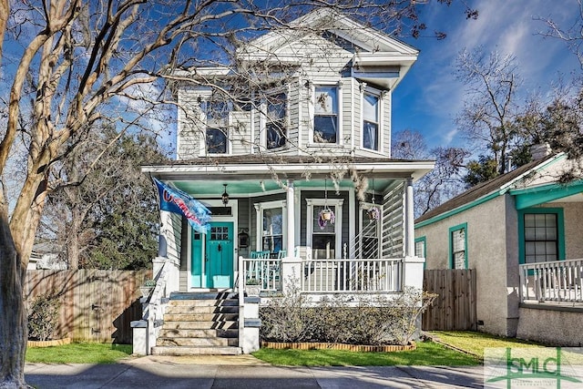 view of front of property with a porch