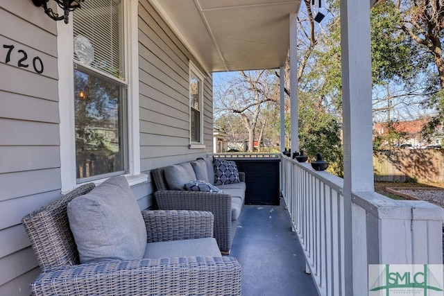 balcony with covered porch