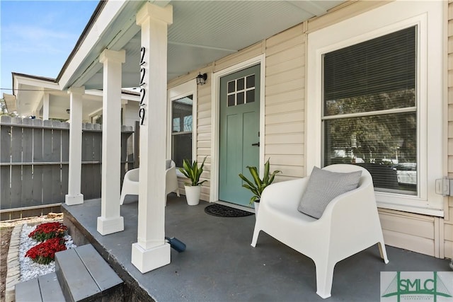 view of patio / terrace featuring covered porch