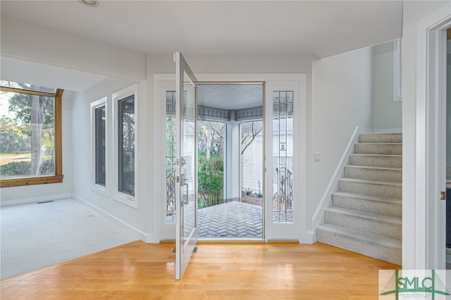 entryway featuring hardwood / wood-style flooring