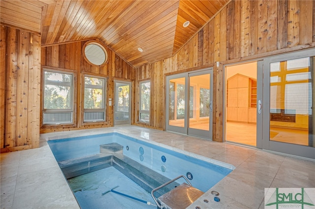 view of pool featuring an indoor hot tub