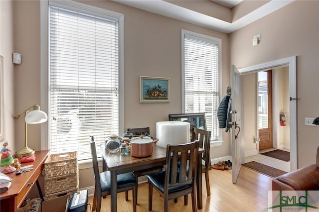 dining area featuring light hardwood / wood-style flooring