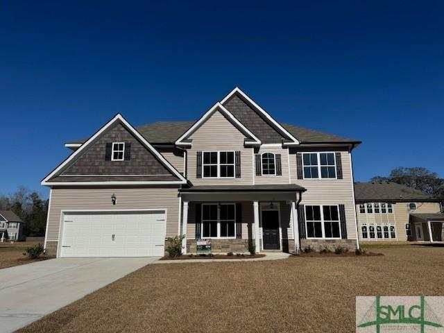 craftsman-style house with a garage