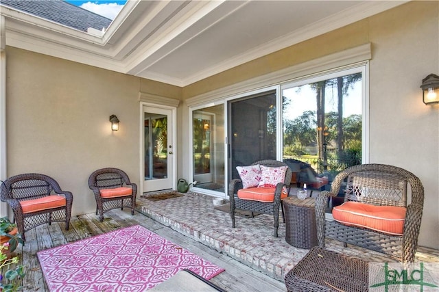 view of patio / terrace with a wooden deck