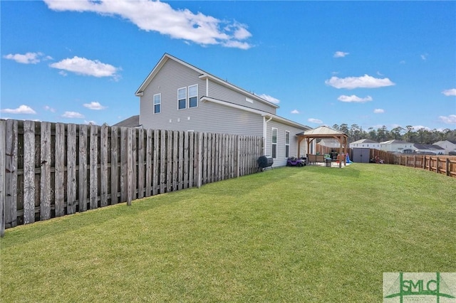 view of yard with a gazebo