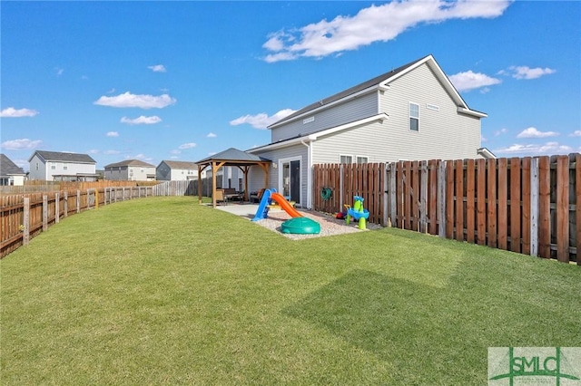 view of yard with a gazebo and a patio area