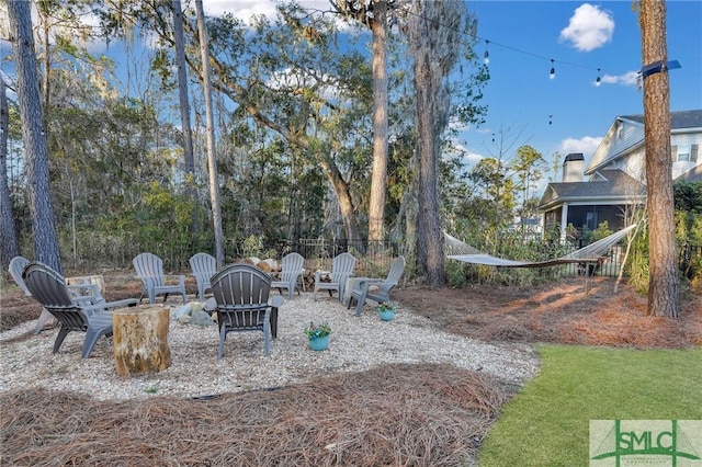 view of yard featuring fence