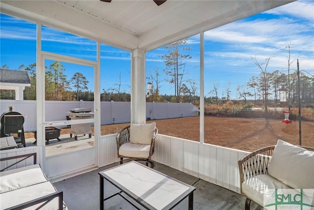 view of sunroom