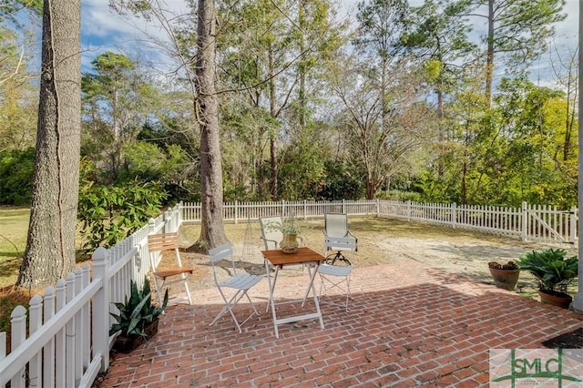 view of patio / terrace featuring a fenced backyard