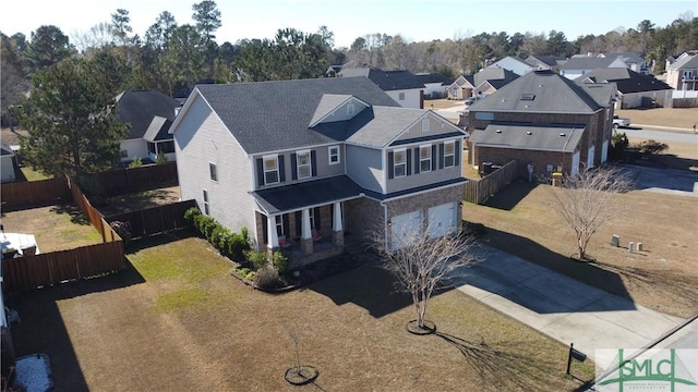 aerial view featuring a residential view