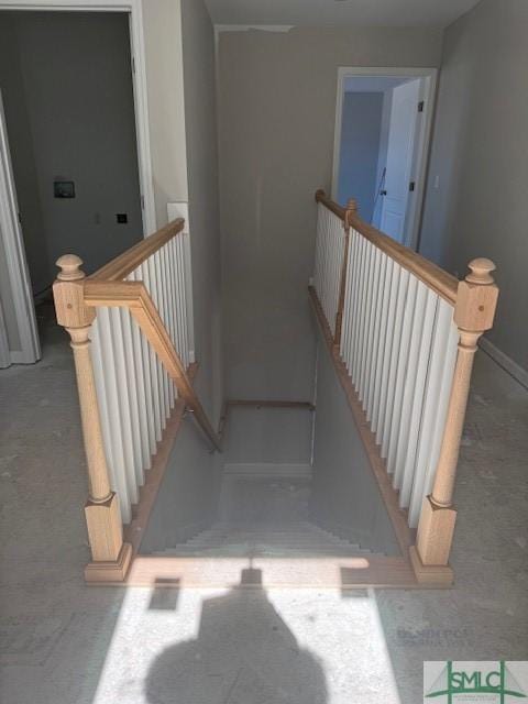 staircase with baseboards