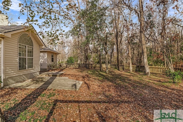 view of yard with a patio