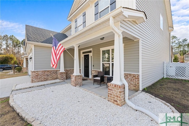 view of front facade featuring covered porch