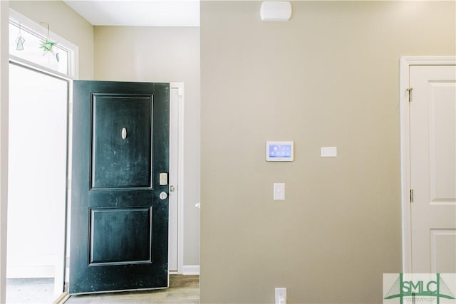 entrance foyer with light hardwood / wood-style floors