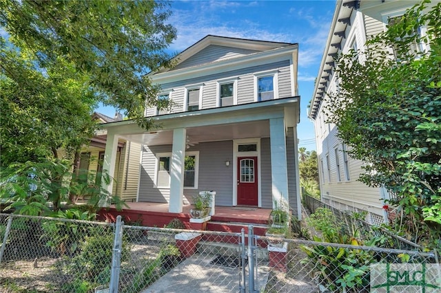 view of front of property with covered porch