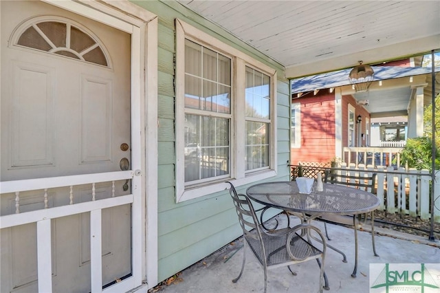 view of patio with a porch