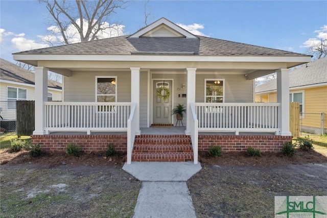 bungalow-style house featuring covered porch