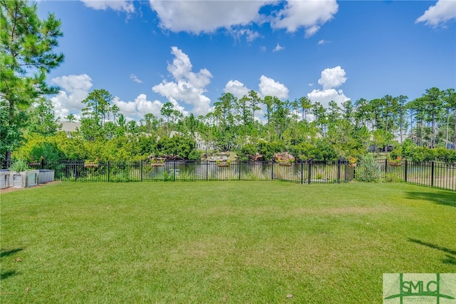 view of yard with a water view