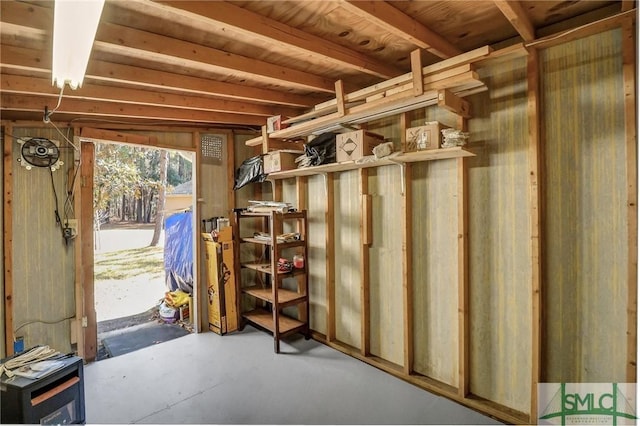 interior space with concrete floors