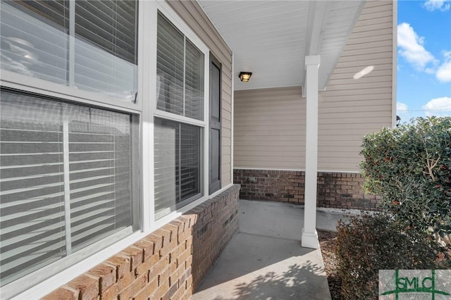 view of patio with a porch