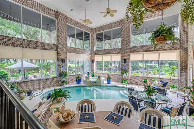 2894 Sutherland Bluff Dr NE, Townsend, GA 31331 - view of pool featuring a pool, a ceiling fan, and a patio