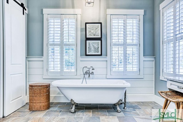 bathroom featuring a tub