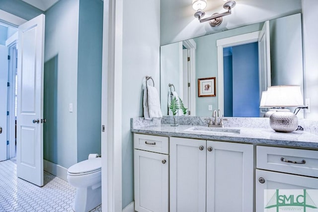 bathroom with vanity and toilet