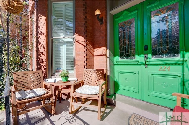 entrance to property with french doors