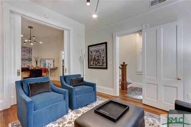 living room featuring hardwood / wood-style floors