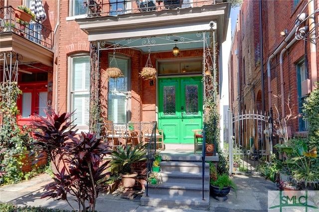 doorway to property with french doors