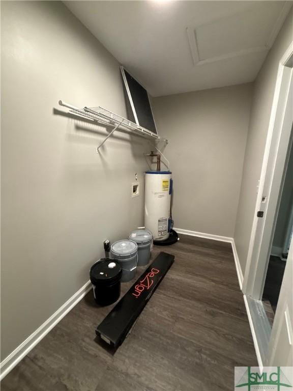 utility room with water heater