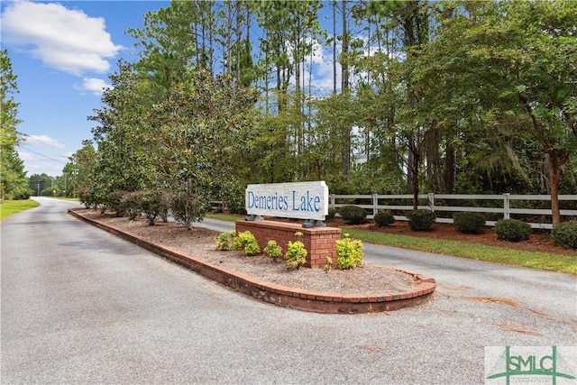 view of community sign