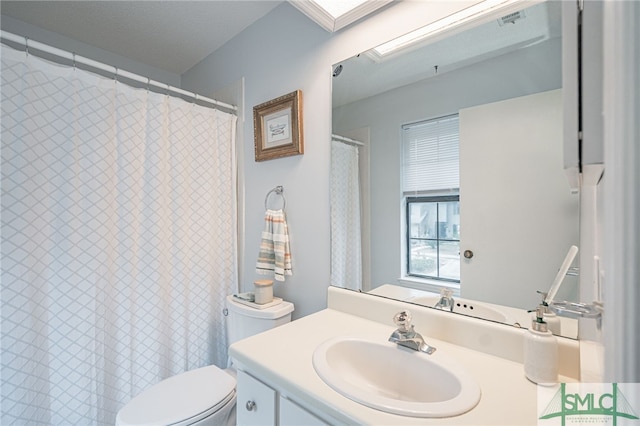 bathroom with toilet and vanity