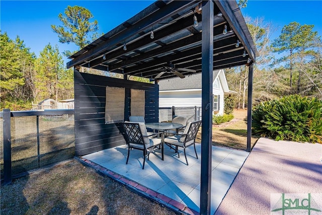 view of patio / terrace with ceiling fan