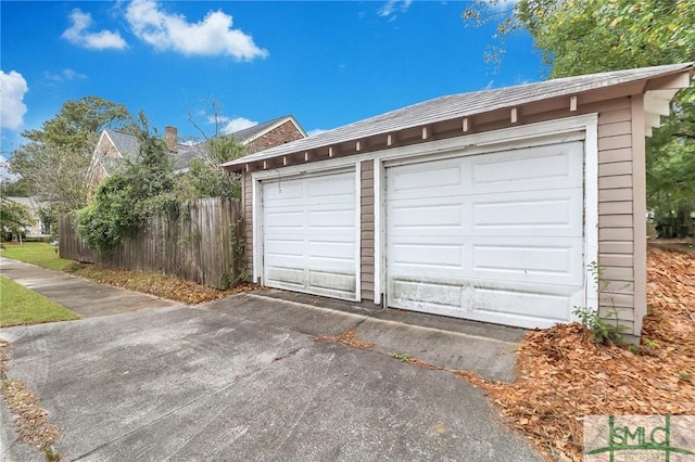 view of garage