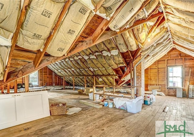 view of unfinished attic