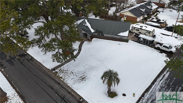 view of snowy aerial view