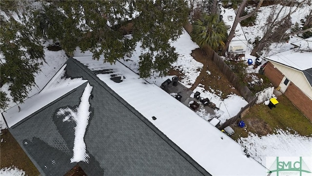 view of snowy aerial view