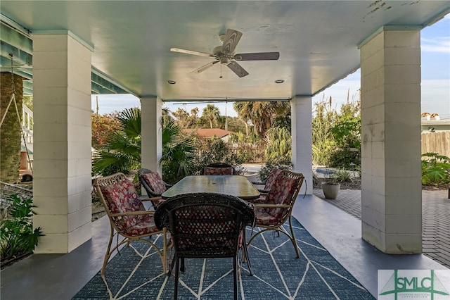 view of patio / terrace with ceiling fan